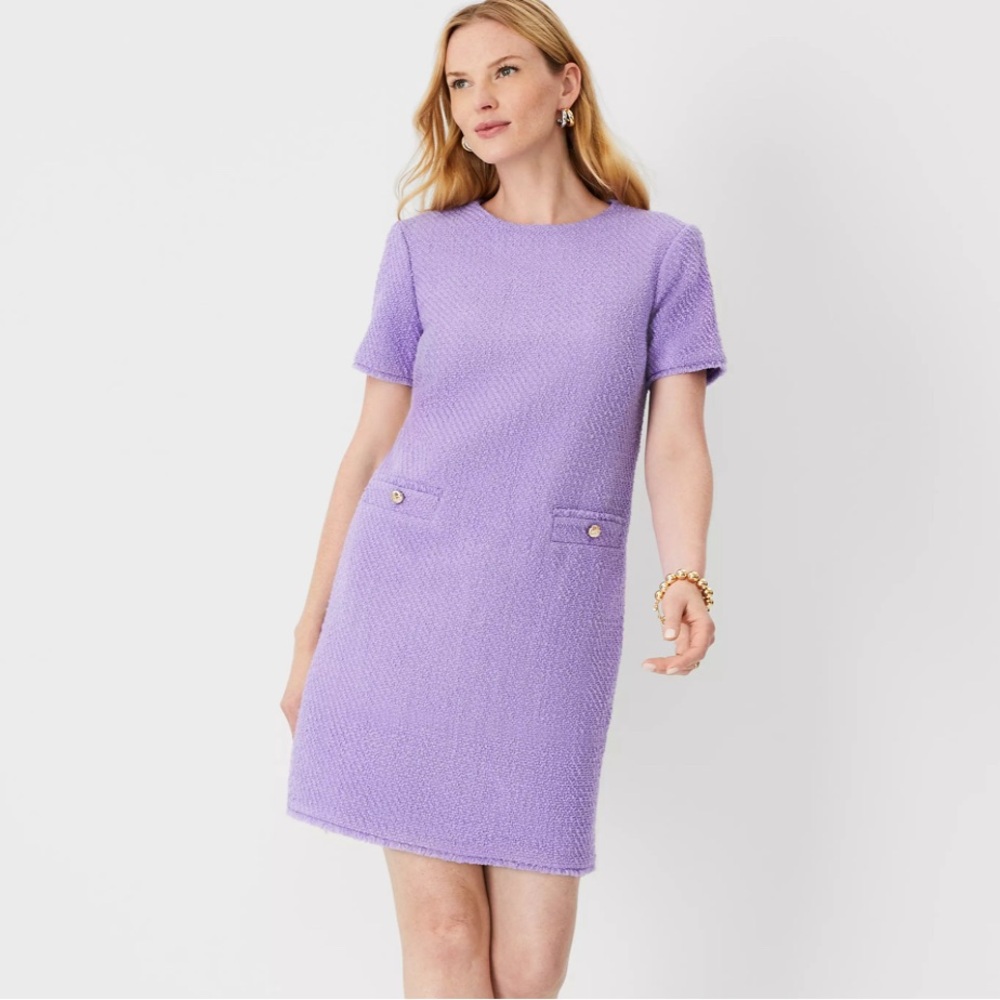Ann Taylor Lavender Tweed Dress